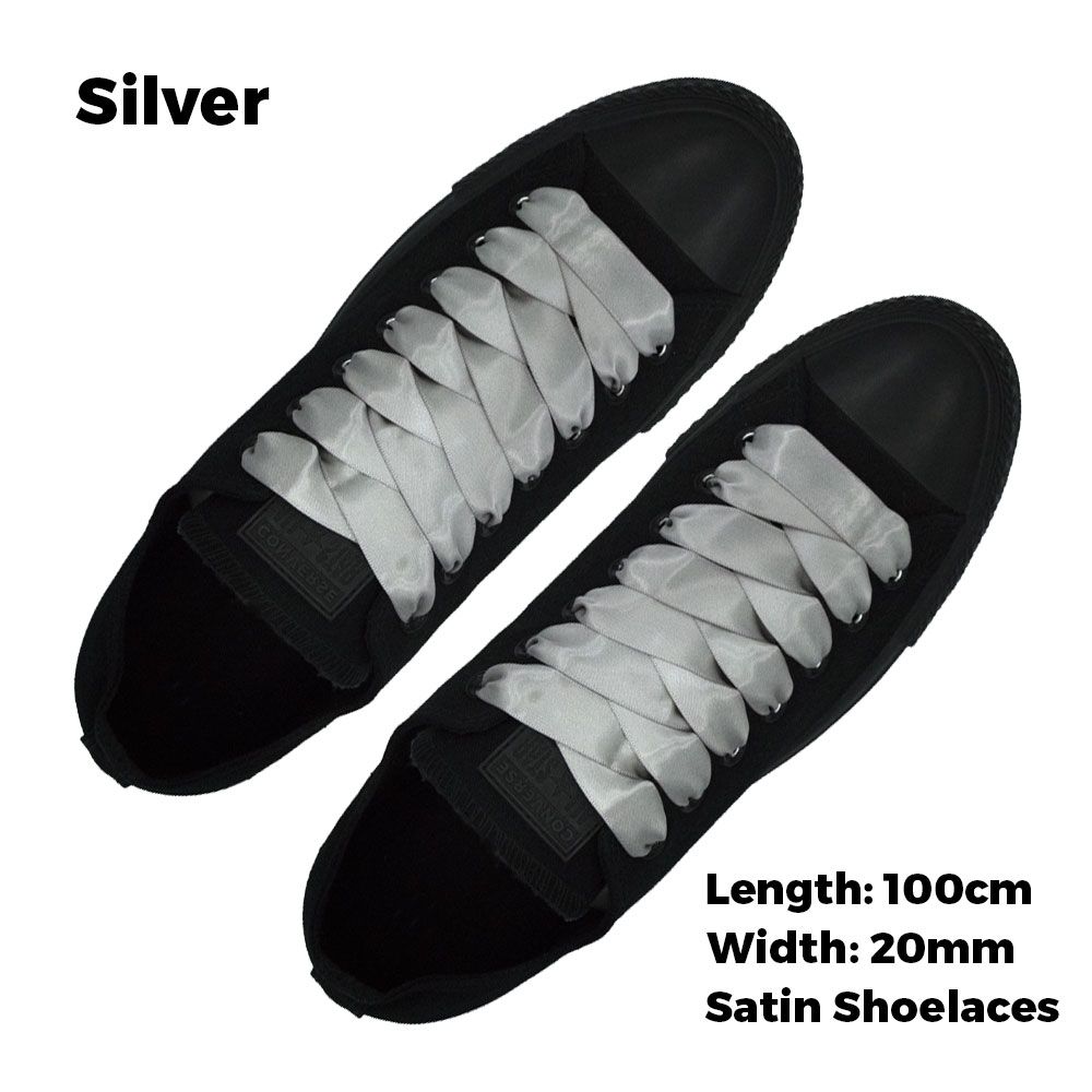 Satin Ribbon Silver Shoelaces Australia