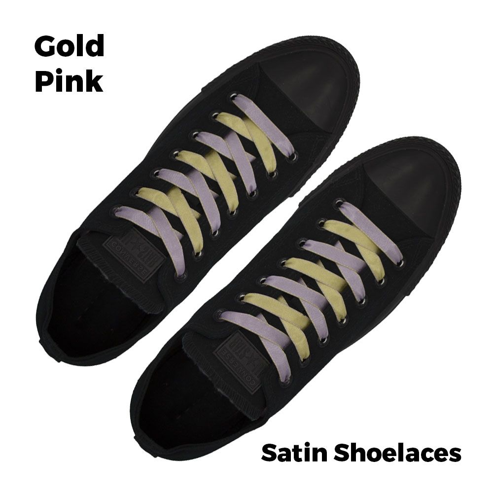 gold ribbon shoelaces