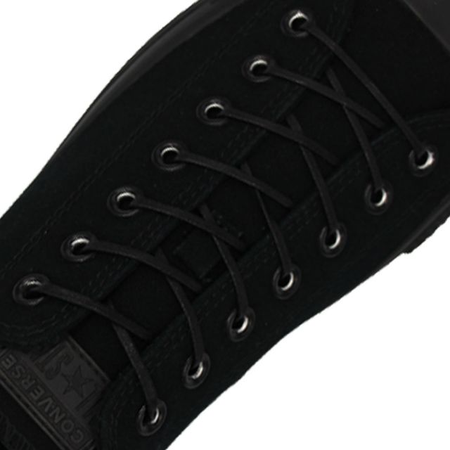 Length: 60cm | Width: 3mm | Flat Black Wax Shoelace