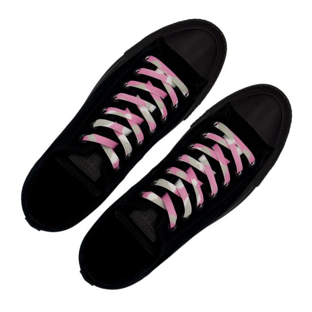 Pink Camouflage Shoelace - Flat Length 140cm Width 1cm