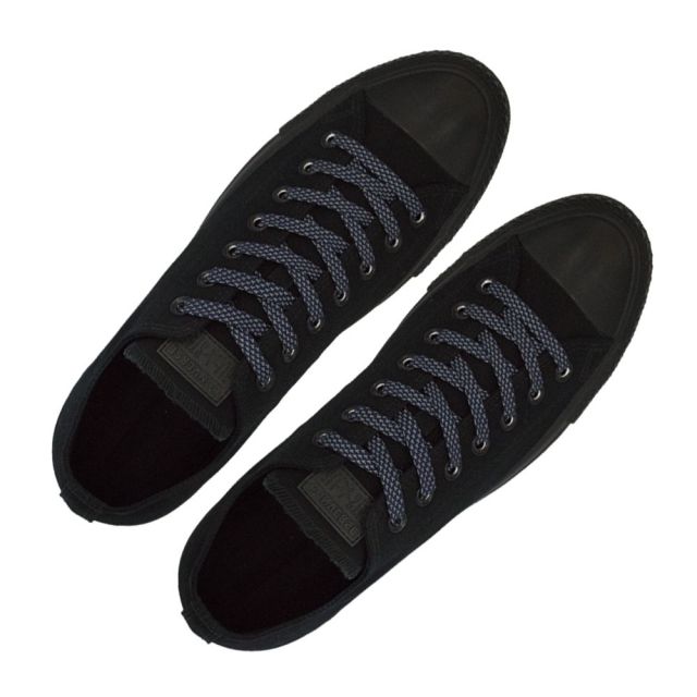 Reflective Shoelaces Flat Dark Blue 120 cm