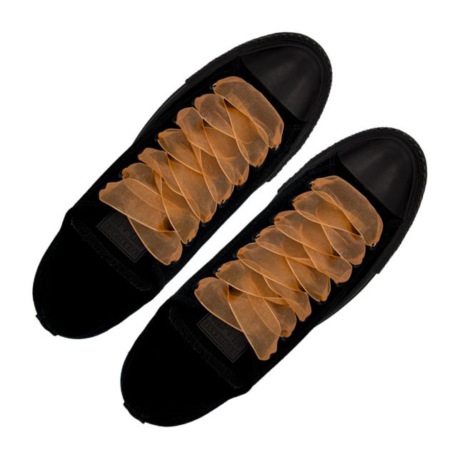 Organza Shoelaces - Apricot 120cm Length 2.5cm Width Flat