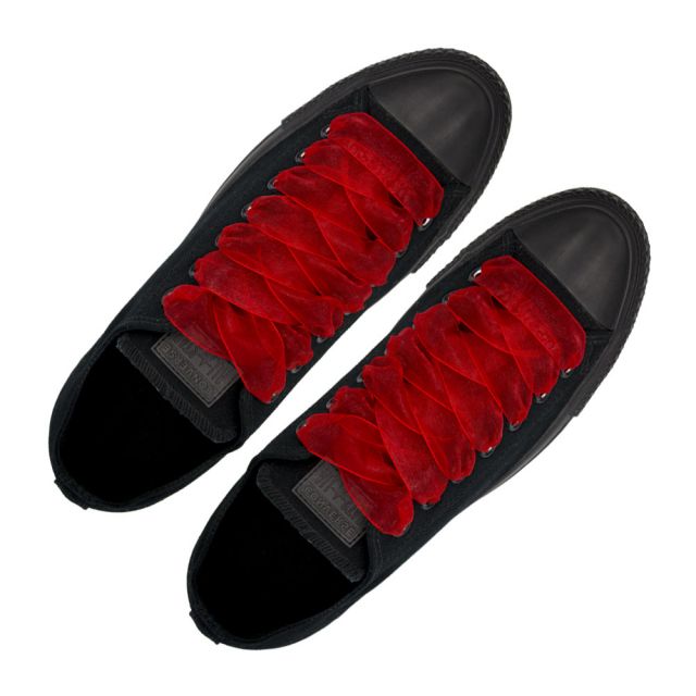 Organza Shoelaces - Red 120cm Length 2.5cm Width Flat