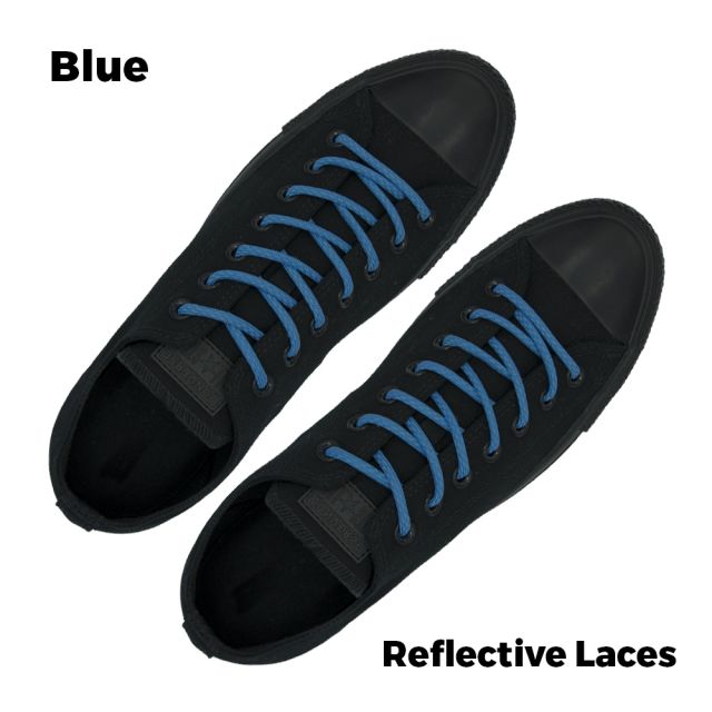Reflective Shoelaces Round Blue 100 cm - Ø5mm Dash