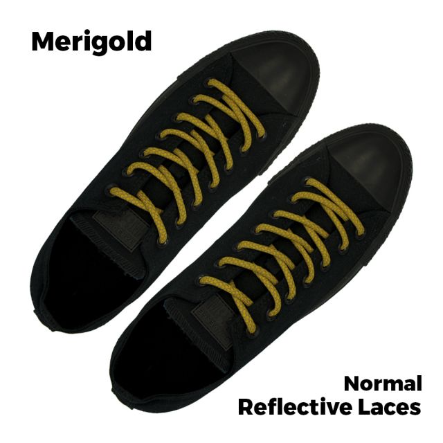 Reflective Shoelaces Round Merigold 100 cm - Ø5mm Cross