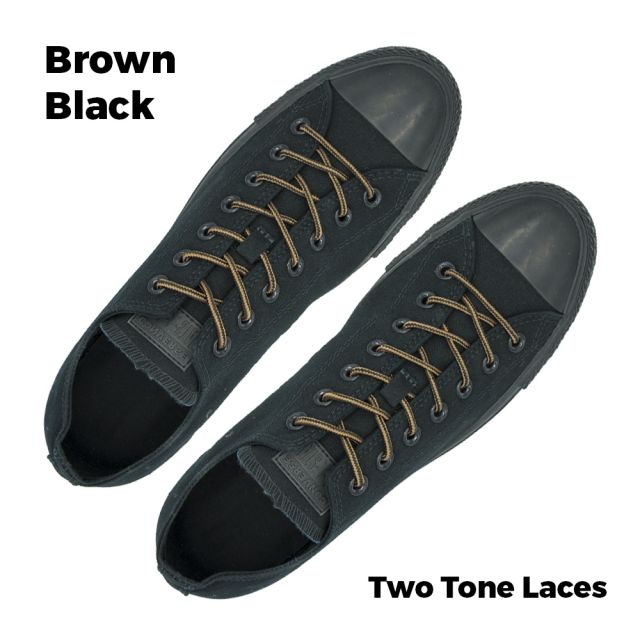 Two Tone Bootlace Shoelace Brown Black 100cm - Ø4mm