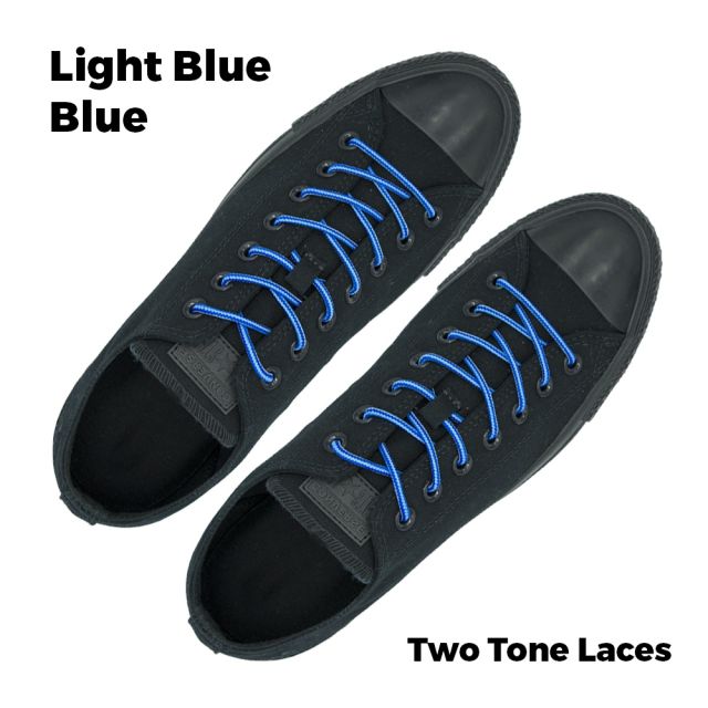 Two Tone Bootlace Shoelace Light Blue Blue 100cm - Ø4mm