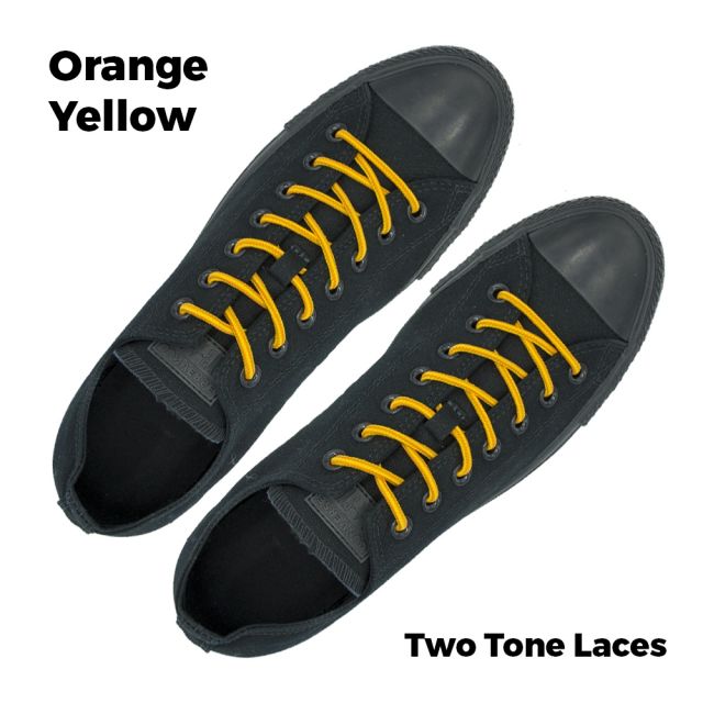 Two Tone Bootlace Shoelace Orange Yellow 100cm - Ø4mm