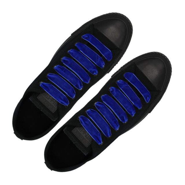 Velvet Ribbon Shoelaces - Royal Blue L: 80cm W: 1cm 
