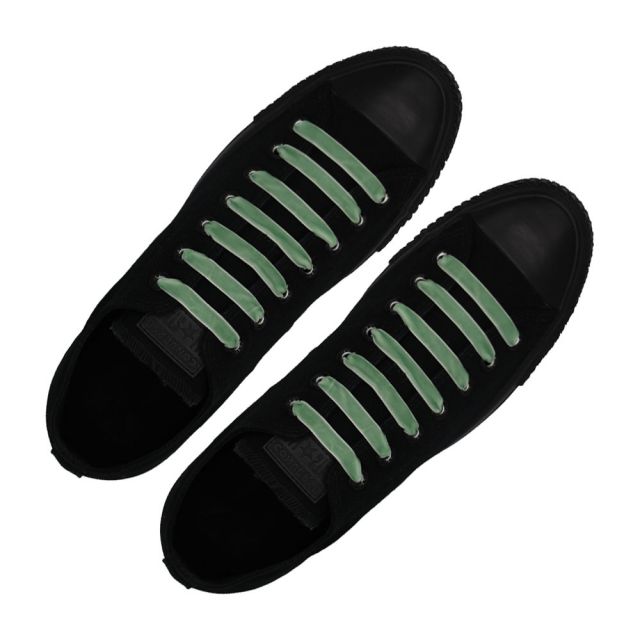 Velvet Ribbon Shoelaces - Light Green L: 80cm W: 1cm