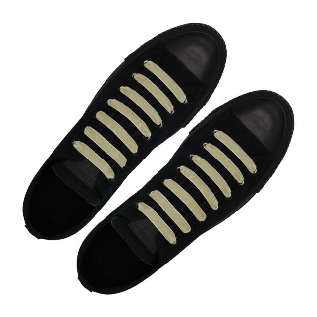 Velvet Ribbon Shoelaces - Beige L: 80cm W: 1cm oFashion