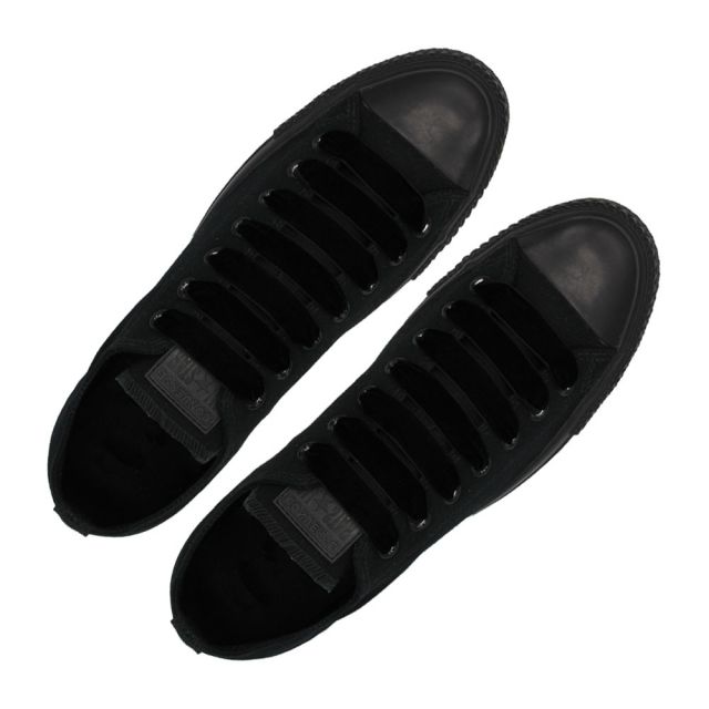 Velvet Ribbon Shoelaces - Black L: 80cm W: 1.5cm